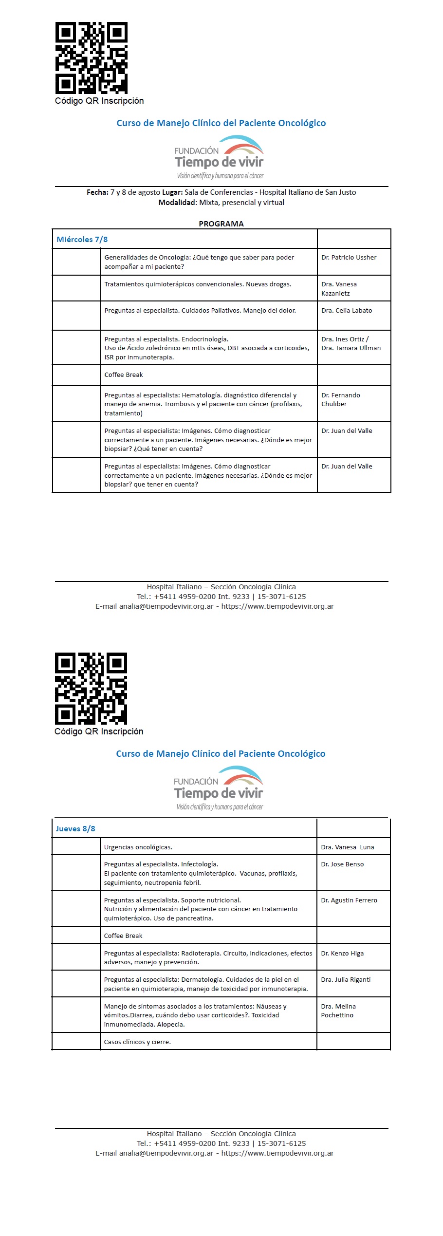 Curso de manejo clinico del paciente oncologico